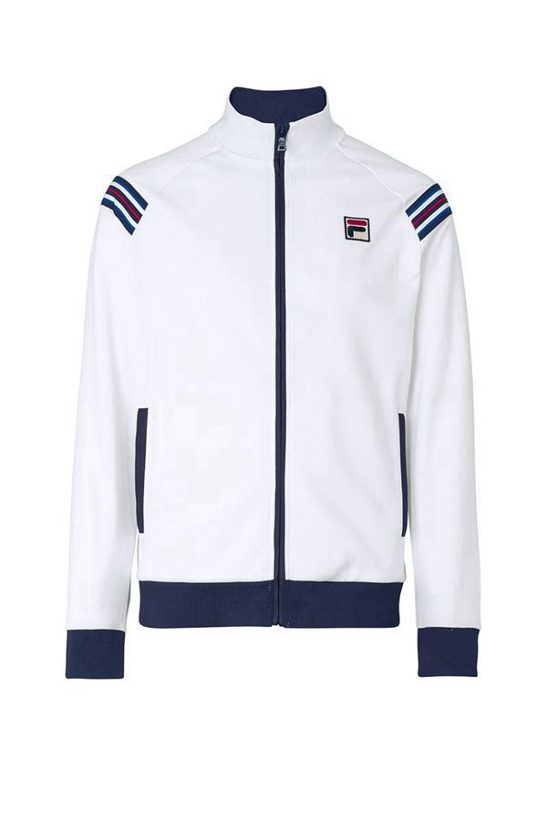 Chaquetas Fila Hombre Blancas / Rojas / Azul Marino - Heritage In White - España 925871EOB